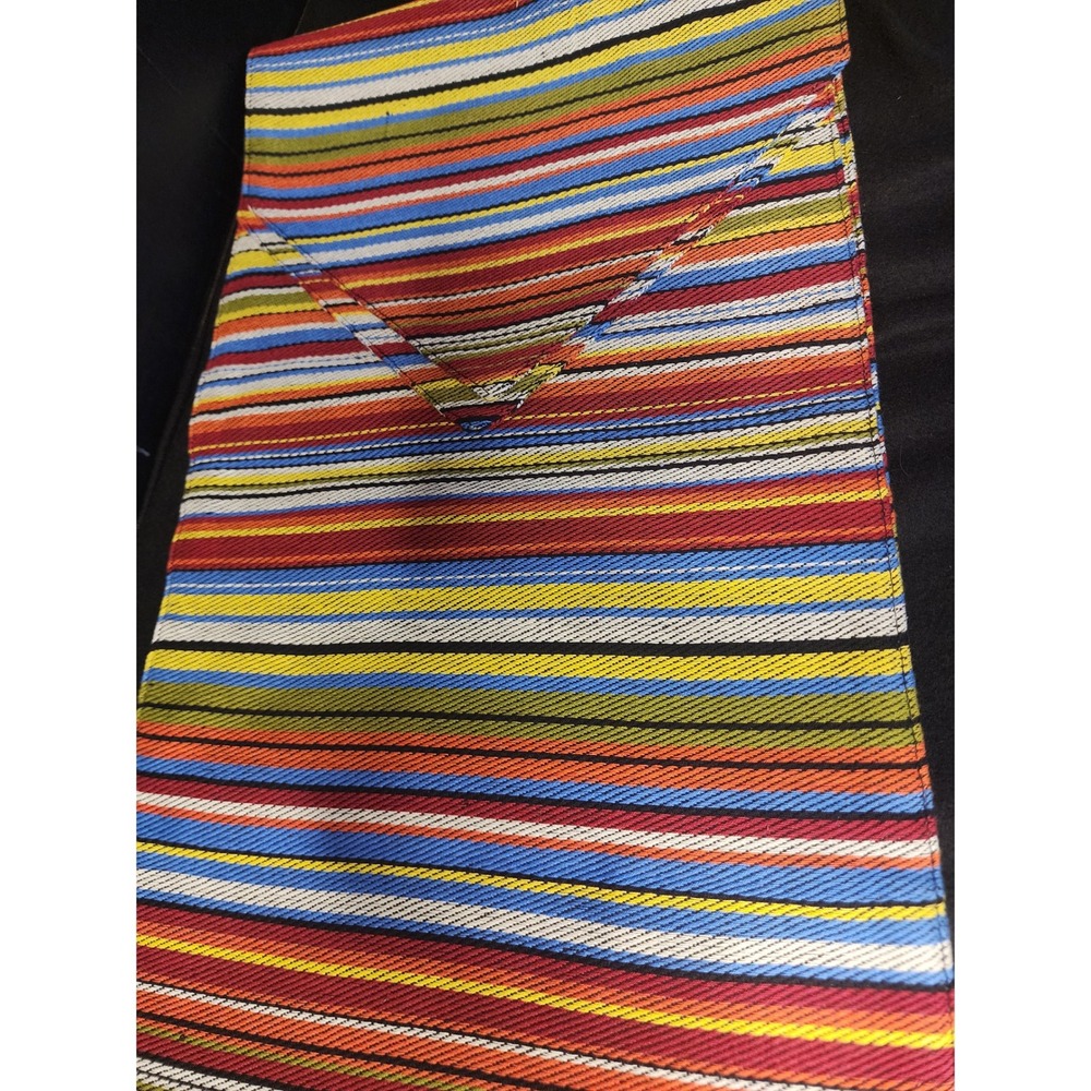 Multi Color Striped Woven Serape Table Runner Southwestern Decor 35x13.5
